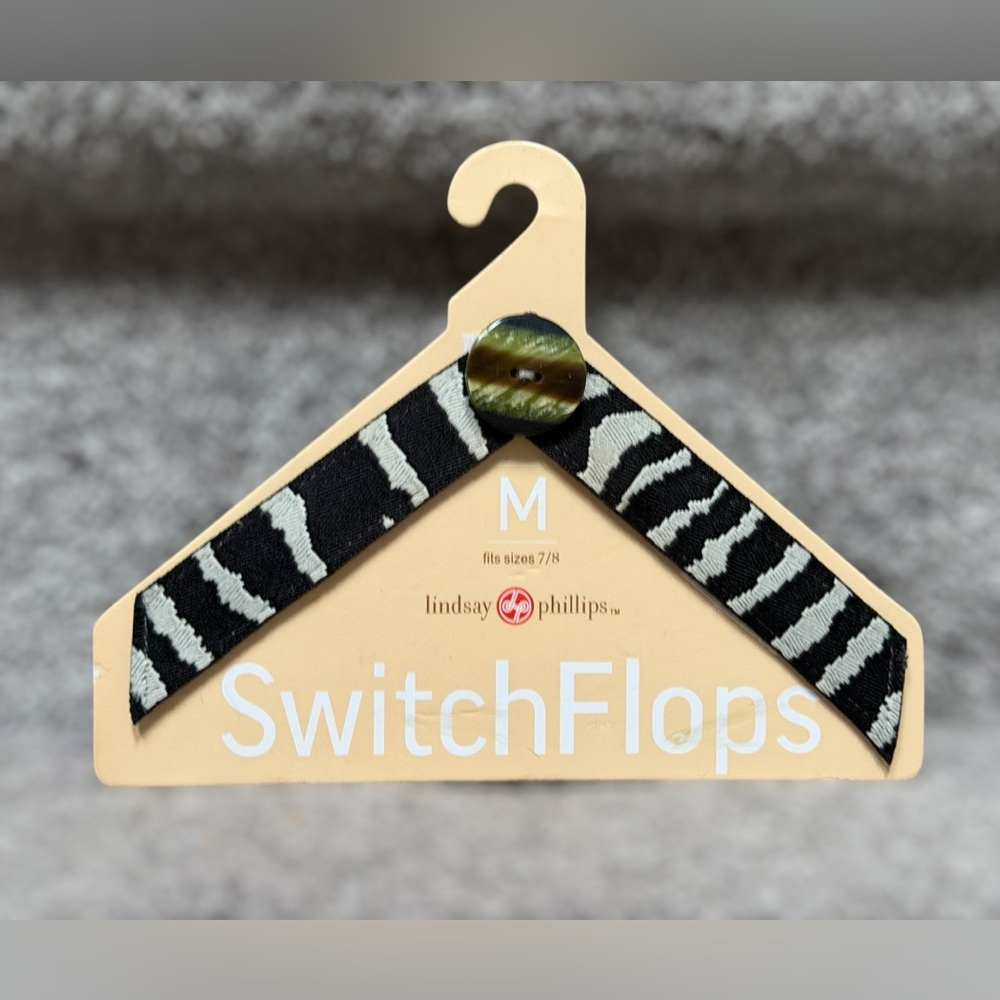 NEW‎ Lindsay Phillips SwitchFlops Laura Zebra Interchangeable Sandal Straps M